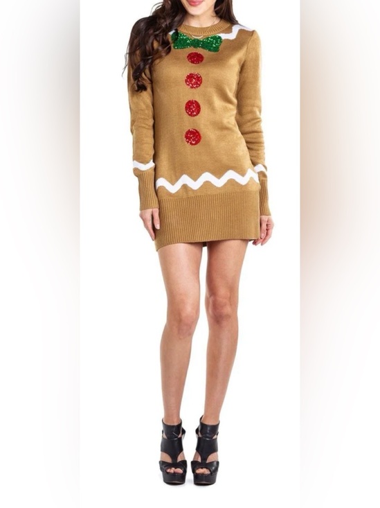 Tipsy Elves Dresses & Skirts - TIPSY ELVES WOMEN'S GINGERBREAD SWEATER DRESS SIZE XS